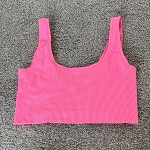 Pink Gap body ribbed crop scoop neck top. Size M. Like new. Washed, never worn